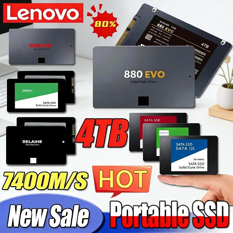 

Lenovo 1TB 2TB 4TB Solid State Disk SSD 880 EVO 500G Internal HDD Hard Drive Sata3 2.5 Inch For Laptop Microcomputer Desktop