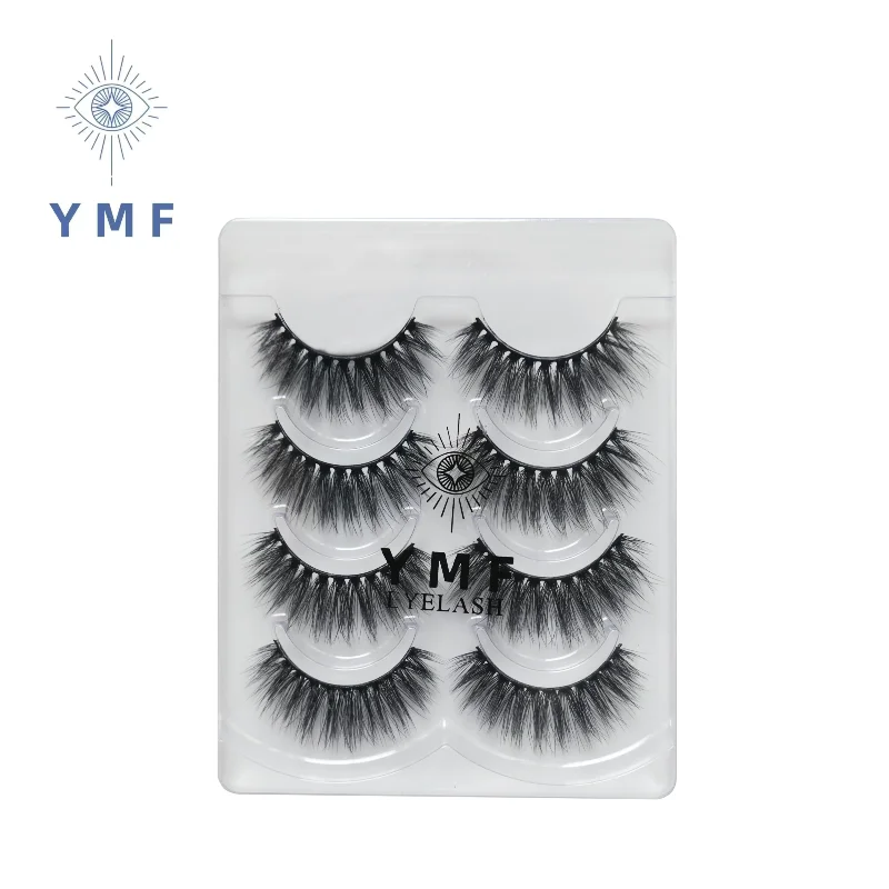 2023 New Eyelashes 4 Pair Lashes Invisible Band Lashes False Eyelashes Natural Long Let You Have Attractive Eyes