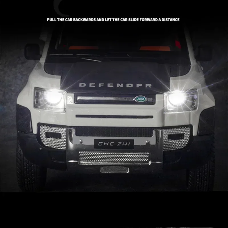 1/24 land rover defender modelo de carro liga diecast metal suv brinquedo modelo carro simulação veículos brinquedos para crianças presentes coleção