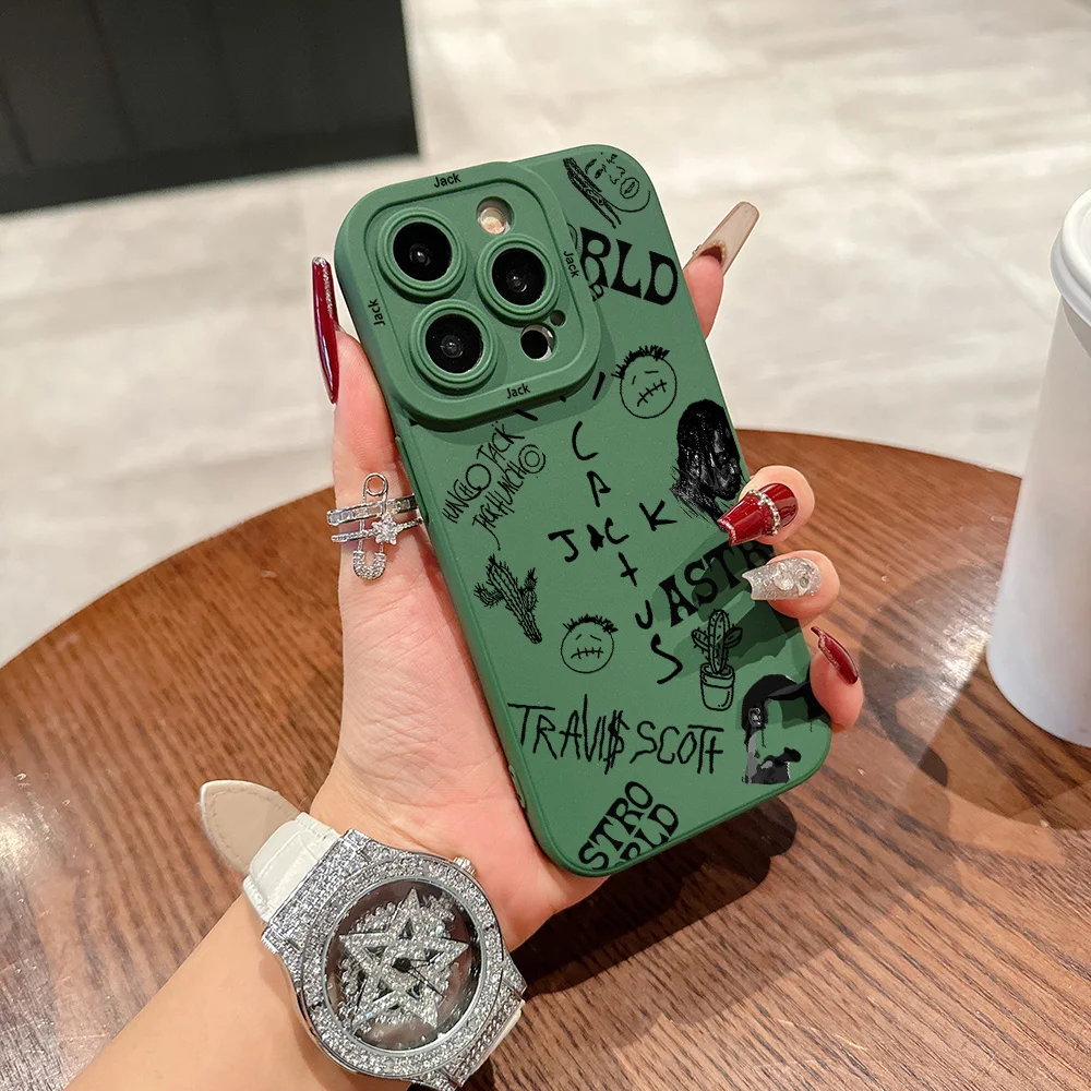 Luxury Travis Scott Cactus Jack Phone Case For iPhone 16 15 14 13 12 11 X XR Xs SE2 SE 8 7 Plus Pro Max Mini Silicone Back Cover