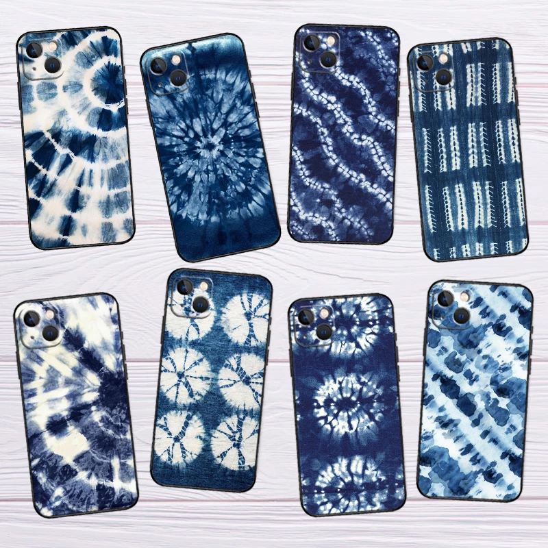 Shibori indigo Tie Dye Case For Samsung Galaxy S24 Ultra S21 S22 S23 S25 Ultra S9 S10 S20 Plus S25 FE Cover Shell