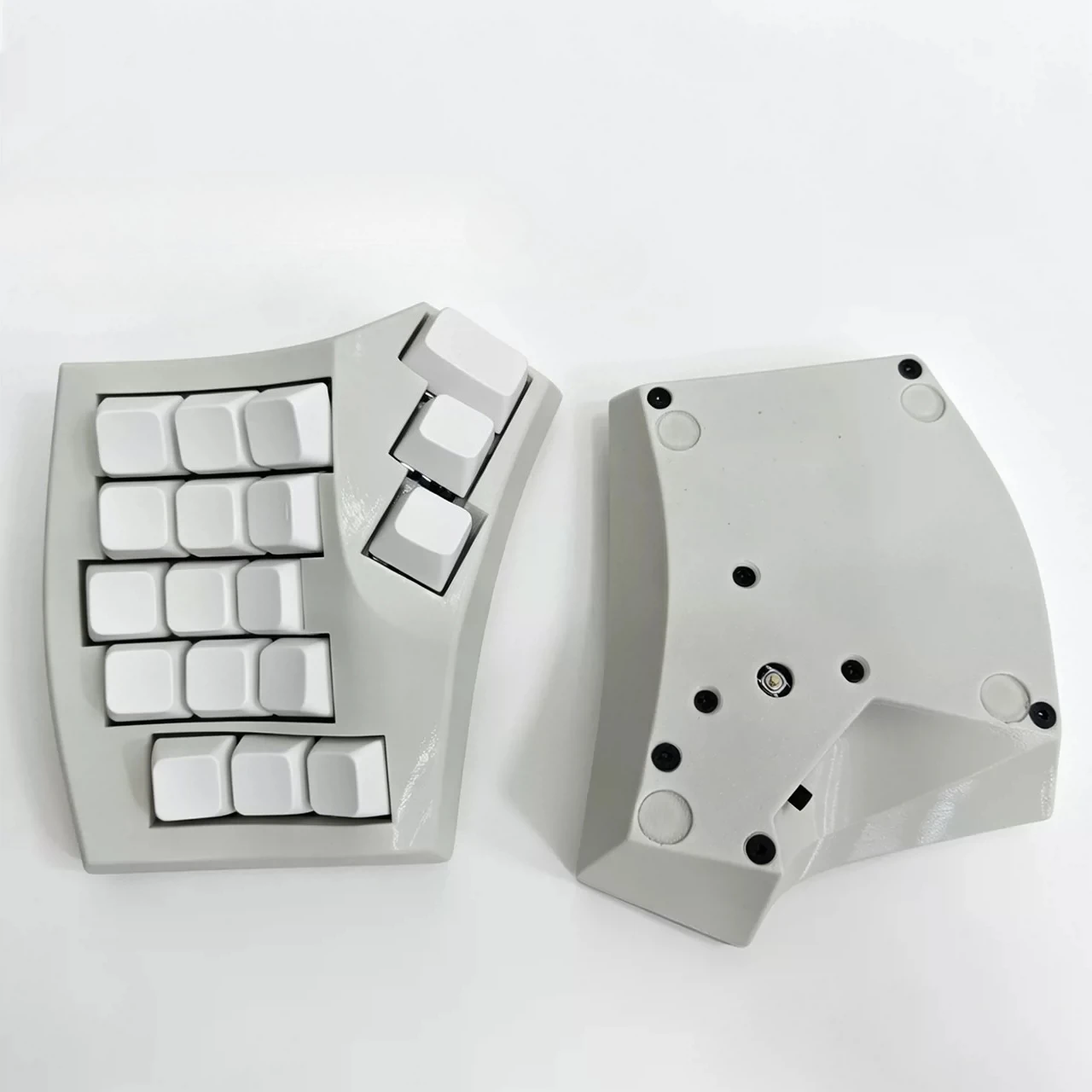 Kit de Teclado Mecânico Dividido SWAN com Fio, Layout de Cores Personalizável, Modo Duplo (Fio e Bluetooth), Hot-swap, RGB, Ergonômico
