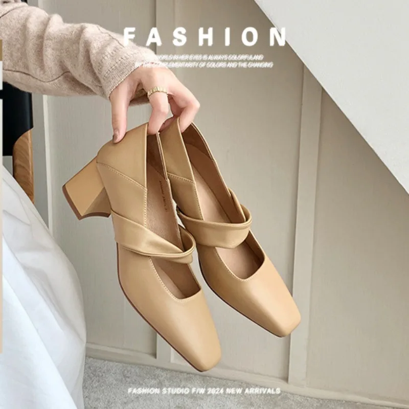 

Fashion Women Shoes Exquisite Genuine Leather High Heels for Woman Elegant French Style Casual Shoe Designer Shoes Zapatos Mujer
