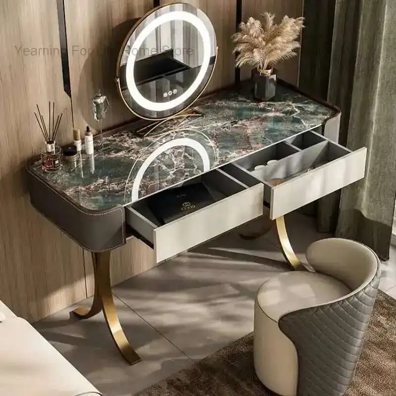 

Bedroom Organizer Dresser Luxury Metal Stainless Storage Drawer Makeup Dressers Sets Mirrors Large Comoda Pra Quarto Accessories