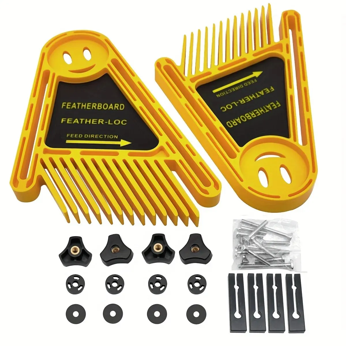Professional True Flex Featherboard 2 Pack – Adjustable Double Feather Lock Board for Table Saw – Woodworking Safety Guide Tool