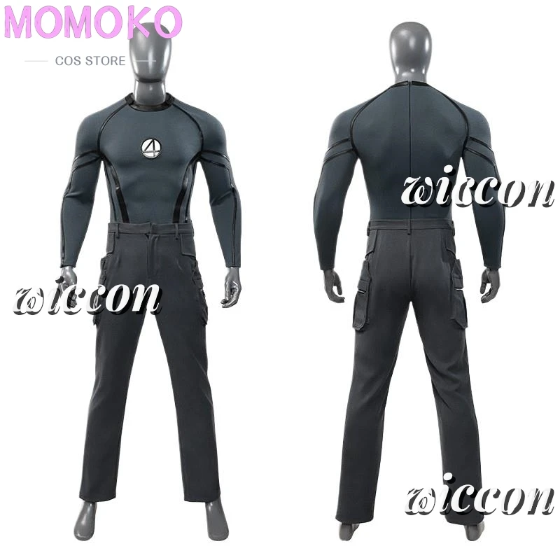 Traje de Cosplay de Johnny Storm para hombre, pantalones con cinturón superior gris de fantasía, película muerta, antorcha de piscina humana, traje de Halloween