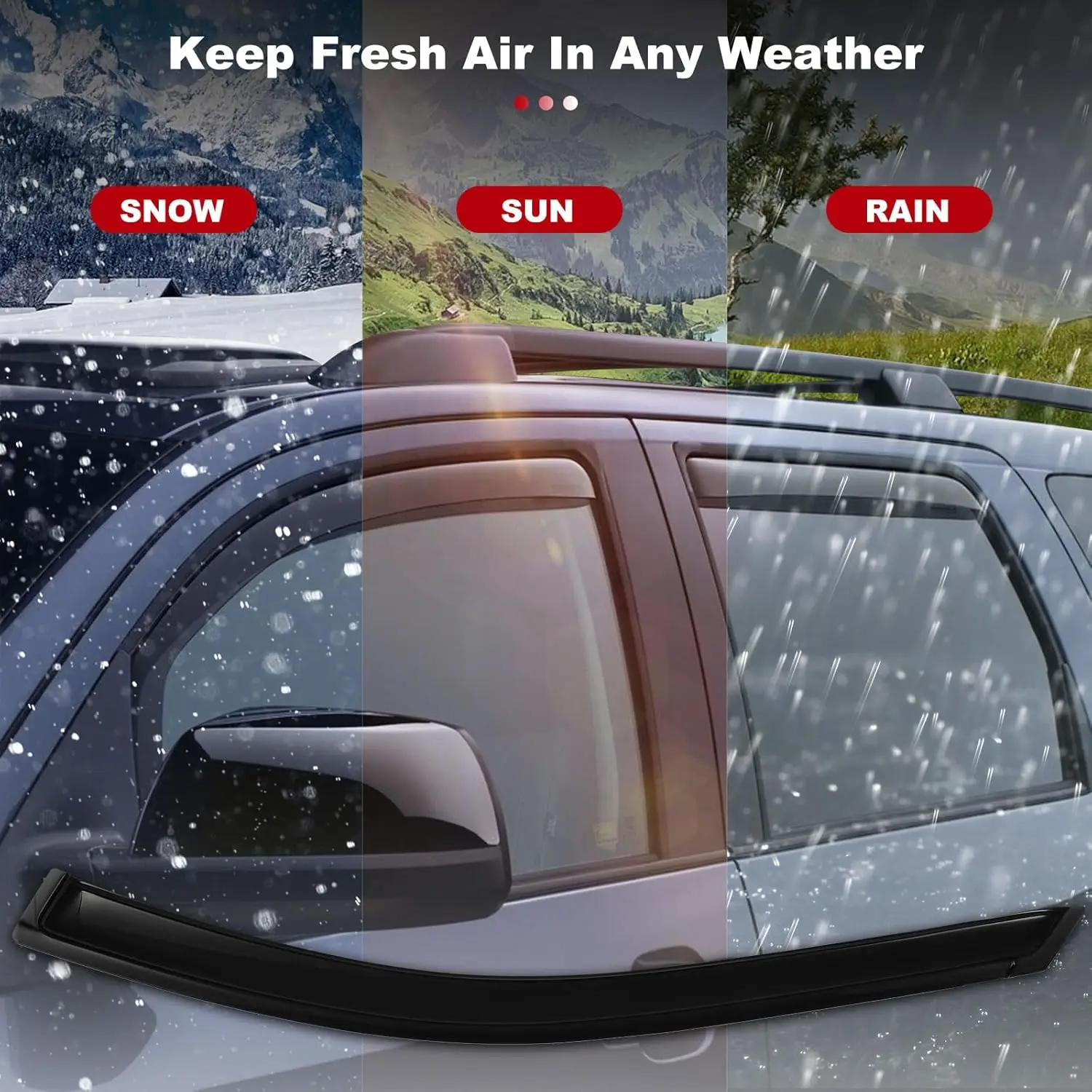 In Channel Rain Guards For VOLKSWAGON VW GOLF 5 6 7 2004+ Inside Wind Deflectors Window Vent Visors In-Channel Windbreakers view 2