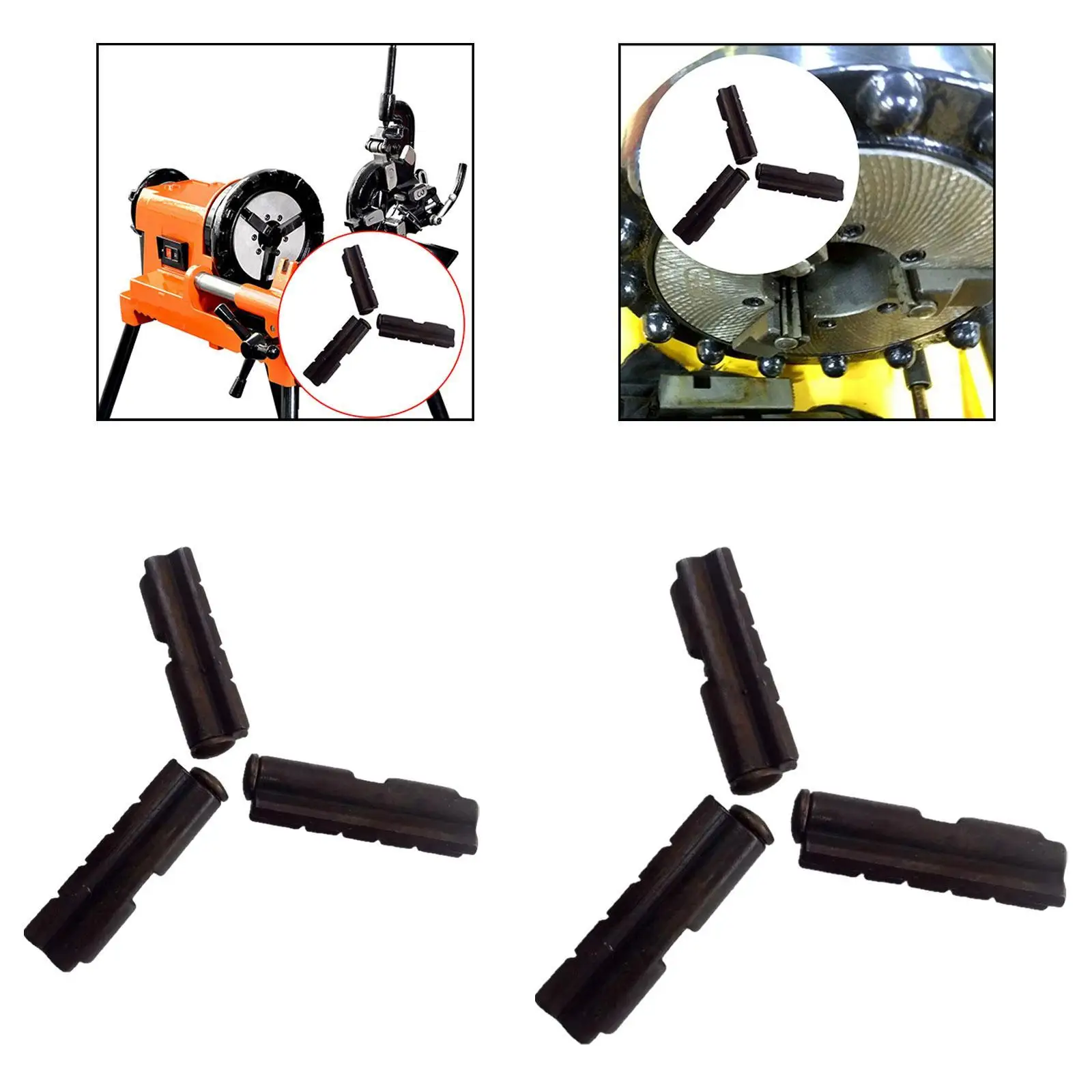 

3Pcs Threading Machine Claw Tips Accessories Industrial Application Replacement High Performance Sturdy Multipurpose Black