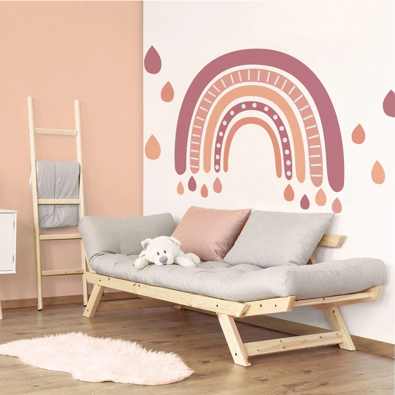 Cartoon Boho Rainbow Wall Sticker Wall Decals Home Decorations Color Mural Sticker Baby Living Bedroom Ornament Home Wallpaper