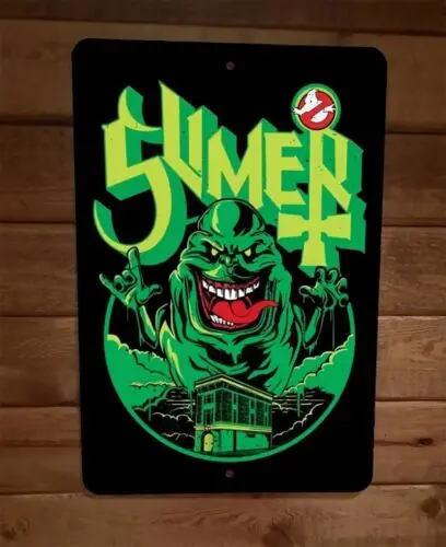 1 pcs,Slimer Firehouse Ghostbusters Horror Halloween 8x12 Metal Wall Sign Poster