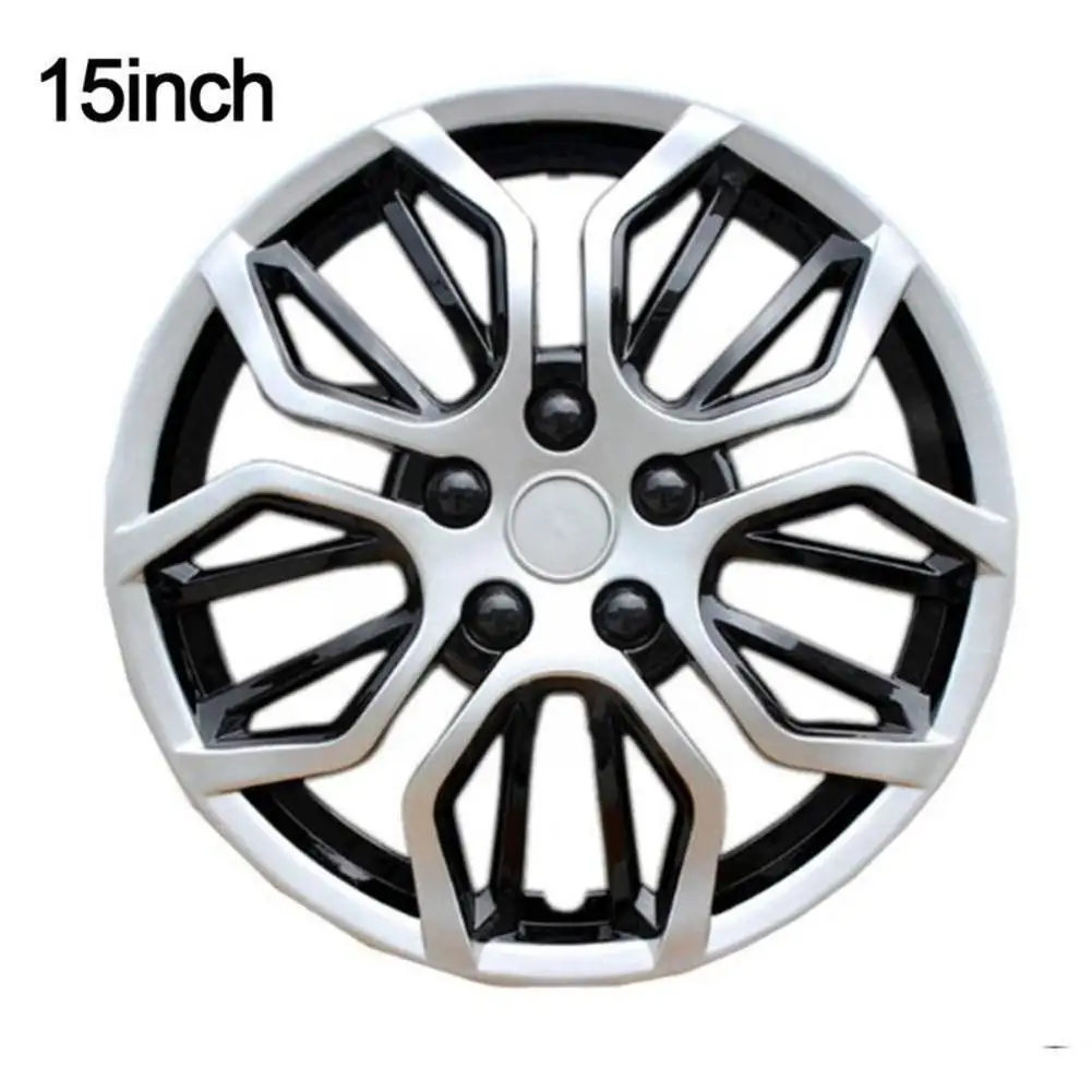 1pc Universal 15 Inch Car Wheel Hub Cover Silver Black Parts Cover Universal Hub Caps For Cars Wheel Cover