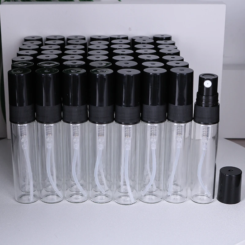 Speciale verkoop 50/stuk 5 ml transparante hoogwaardige glazen parfumflesje spuitfles mini draagbare reissubfles