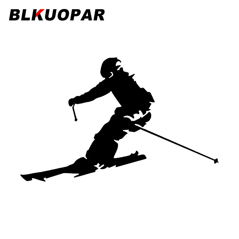 

BLKUOPAR Skiing Silhouette Car Stickers Winter Sports Decal Occlusion Scratch Die Cut Windshield Refrigerator Car Lable