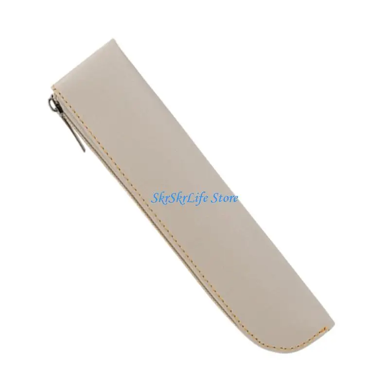 

E65E Simple Pen Case Pencil Bag Pencil Case PU Leather Pen Organizers Pen Bag