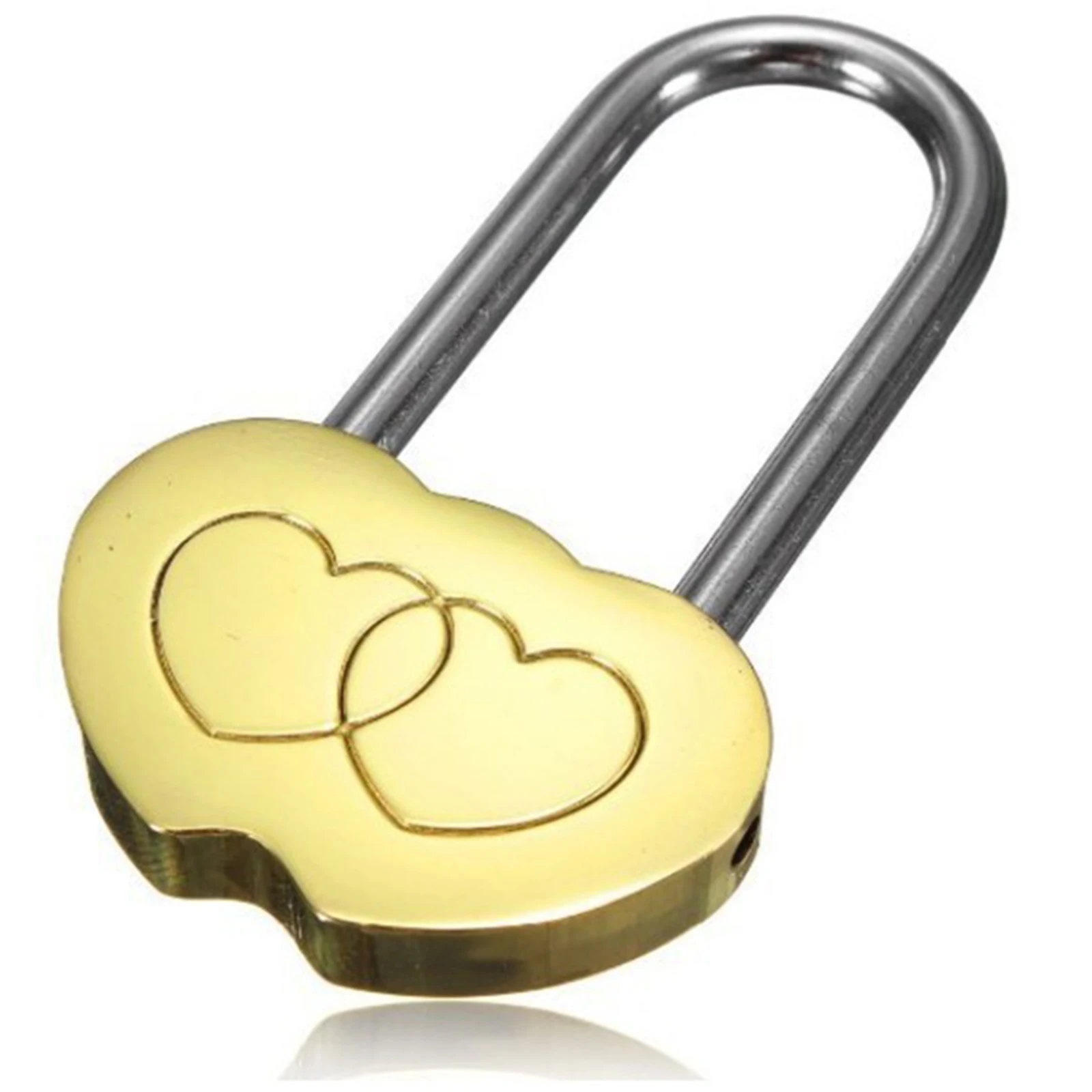 Engraved Double Heart Padlock Love Wishing Lock Valentines Anniversary Gifts