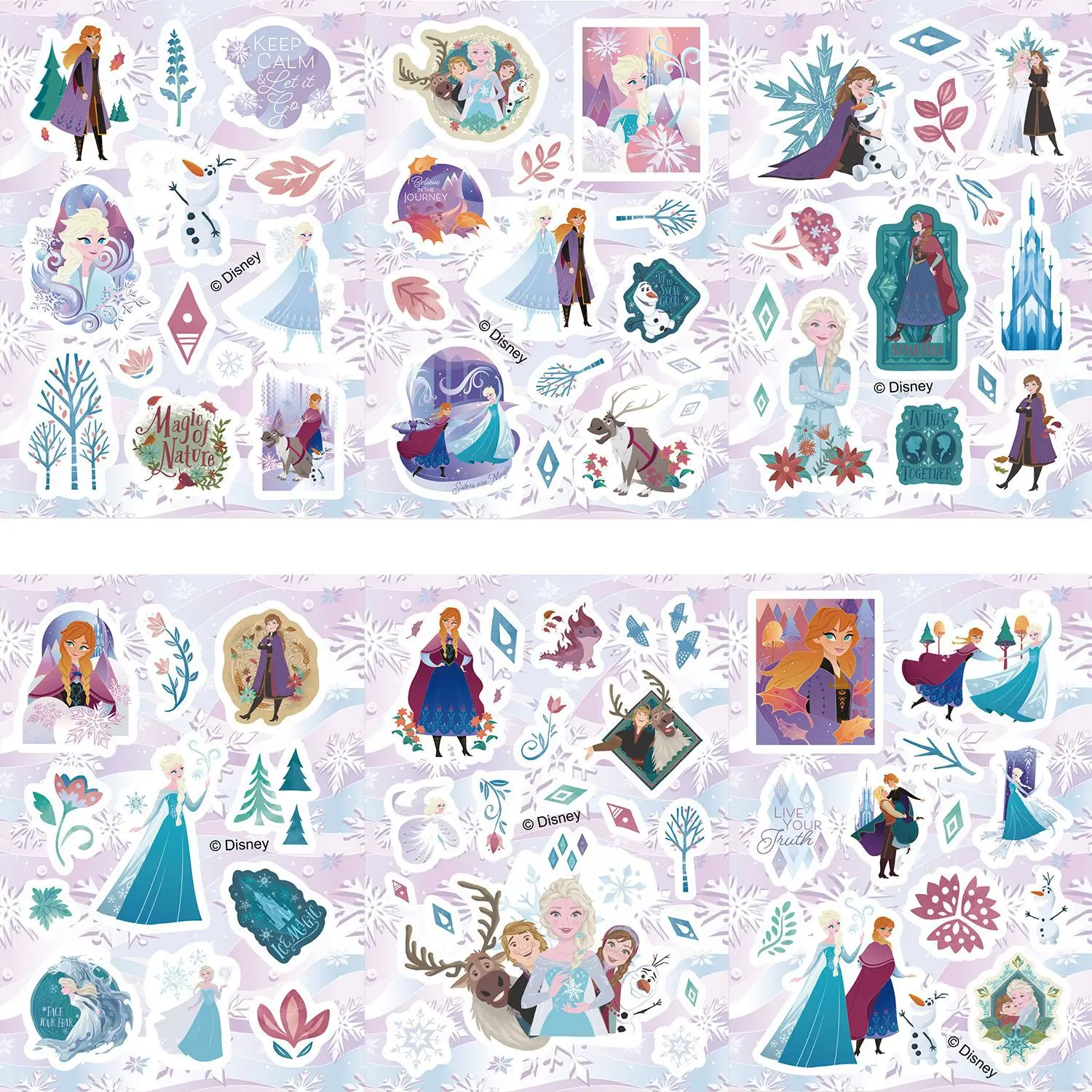 8/16 hojas de pegatinas de rompecabezas de Frozen de Disney, haz una cara, crea tu propio Elsa, Olaf, Anna, juguete para niños, montar rompecabezas, juguetes, regalos para niños