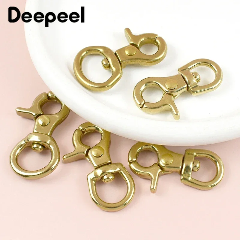 2/5/10Pcs 8-15mm Brass Swivel Lobster Buckle Bag Strap Connector Snap Hook Pet Collar Keychain Clip Clasp Hardware Accessories