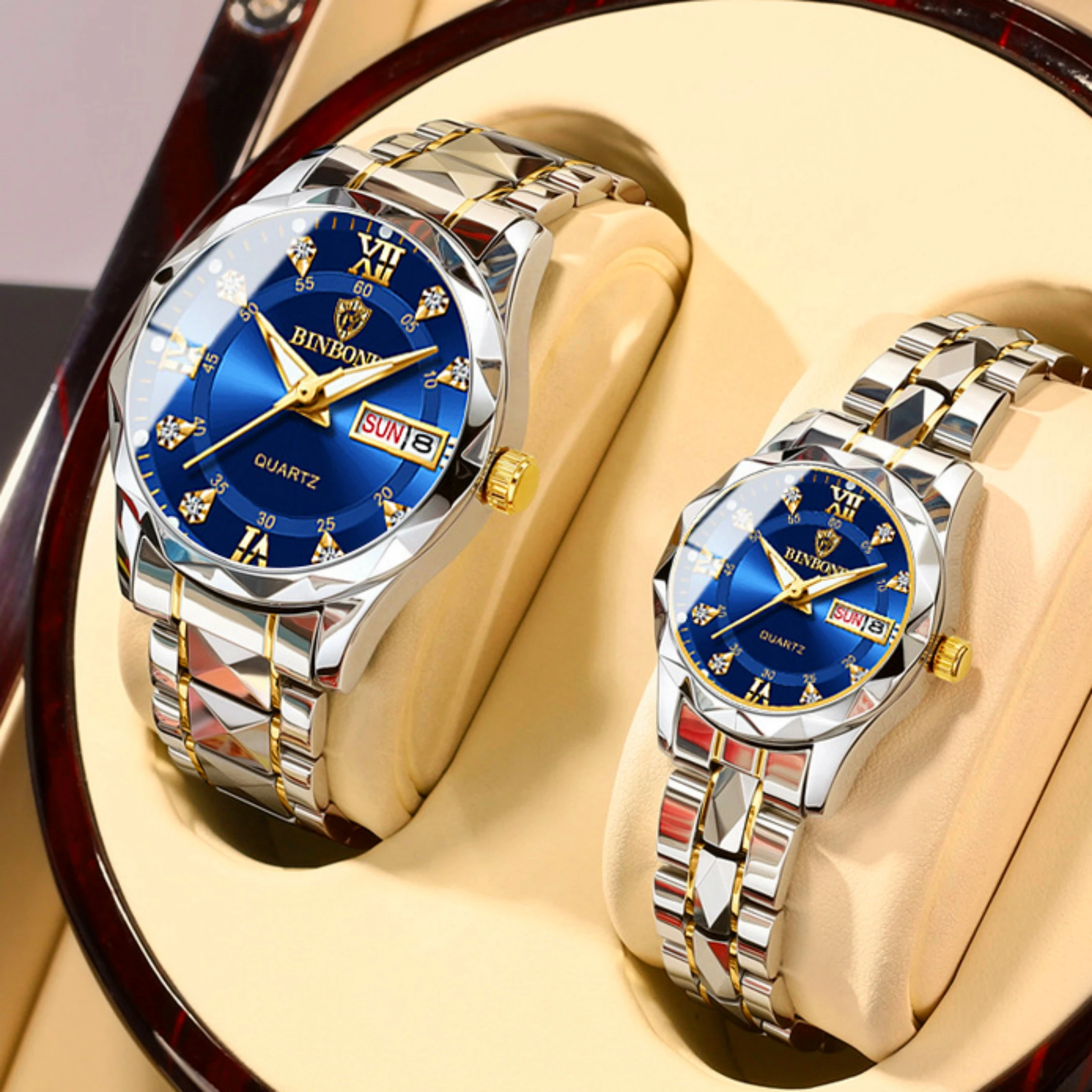 2pcs/set Couple Watch Japan Quartz Luxury Brand Love Men Women Watches Waterproof Stainless Steel Hannah Martin Clock Gift
