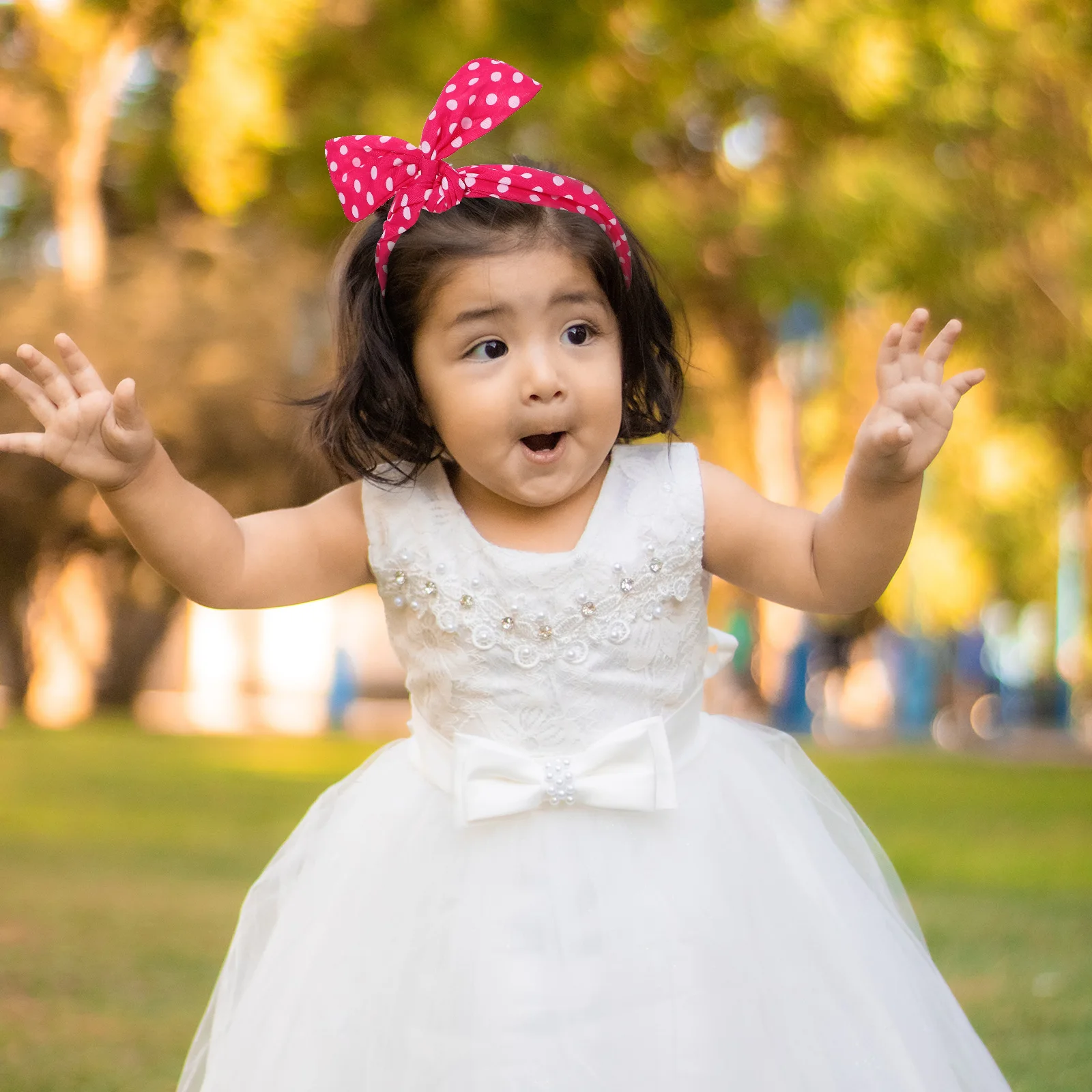 

4Pcs Lovely Polka Dot Bow Headbands Decorative Accessories For Holiday Parties