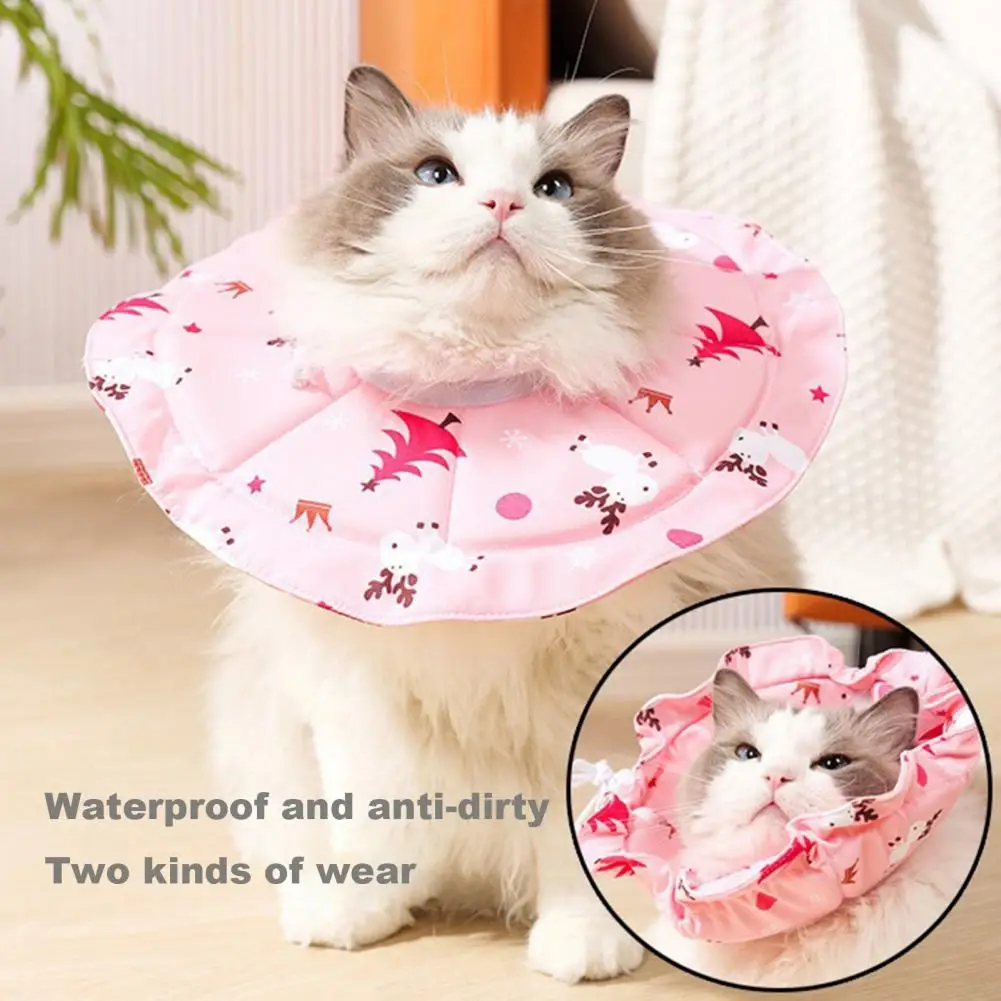 

Adjustable Pet Cone Collar Soft Waterproof Recovery Collar for Cats Kittens After Surgery Anti-Bite Elizabethan Neck Cone