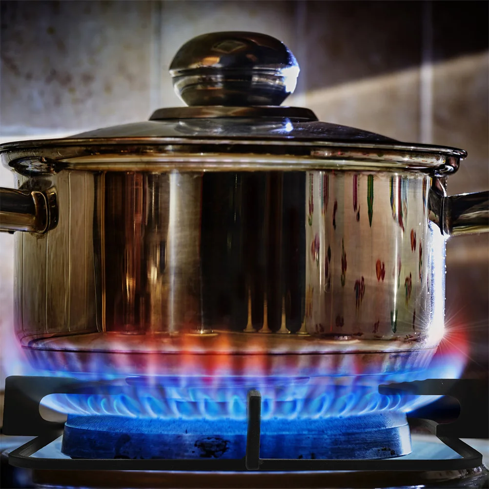

2Pcs Cast Iron AntiSlip Gas Stove Bracket Strong High Temp Resistant Oil Proof Sturdy Structure Non Deformable Kitchen