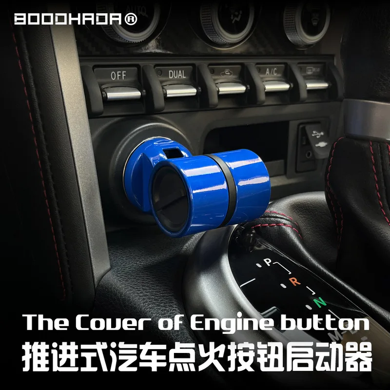 BOODHADA Push Style Car Engine Start Button Cover Starter Ring Metal Switch Decorative Trim