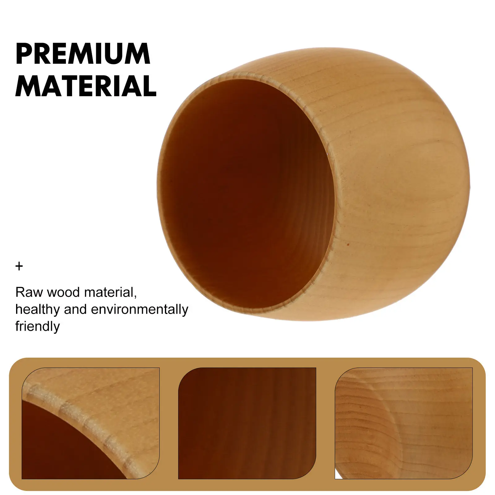 1Pcs 250Ml Solid Wood Teacup Premium Natural Wooden Drinkware for Tea Coffee Latte Cappuccino Sake Juice Water Beverage Home Use