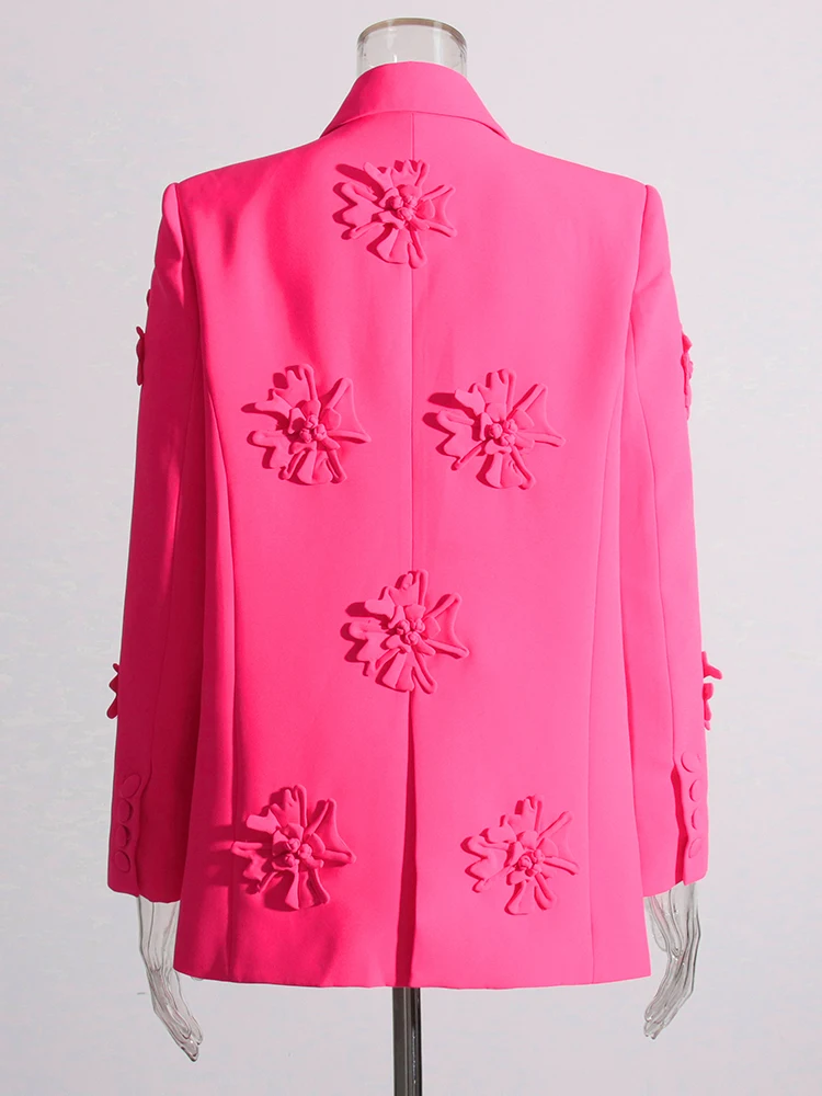 TWOTWINSTYLE Patchwork Floral Blazers For Women Notched Collar Long Sleeve Slim Temperament Blazer Female Fashion Style Clothing