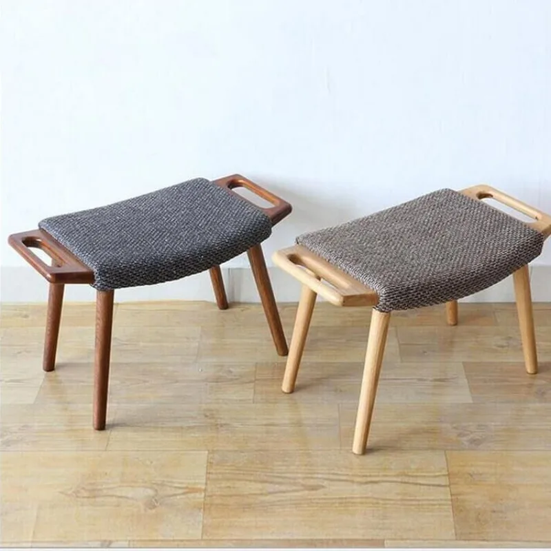 

Solid wood pedal shoe changing stool, dressing stool, bedside stool