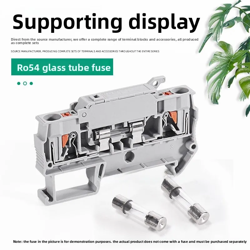 10Pcs PTC4-HESI/PT4/PTC4RD DIN Rail Terminal Block Fuse Terminal With Push-In Fuse Quick Spring Clamp For Industrial Cabinets