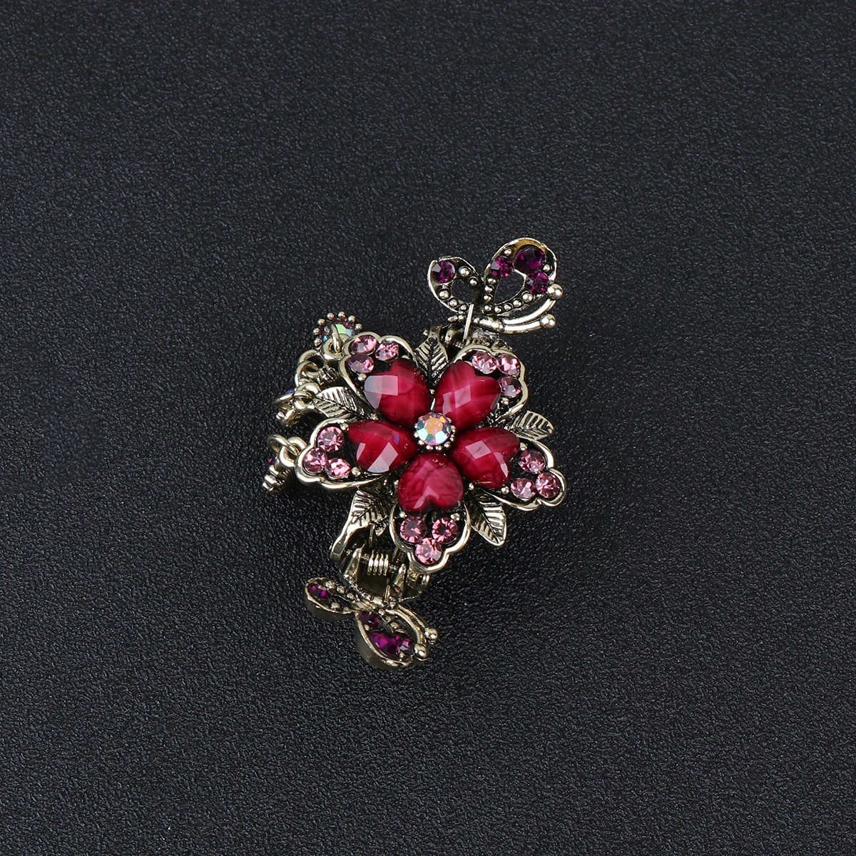 

Retro Vintage Hairpin Jaw Clip Girls Hair Clip Ponytail Holder Rhinestone Barrette Durable Easy Practical Gifts