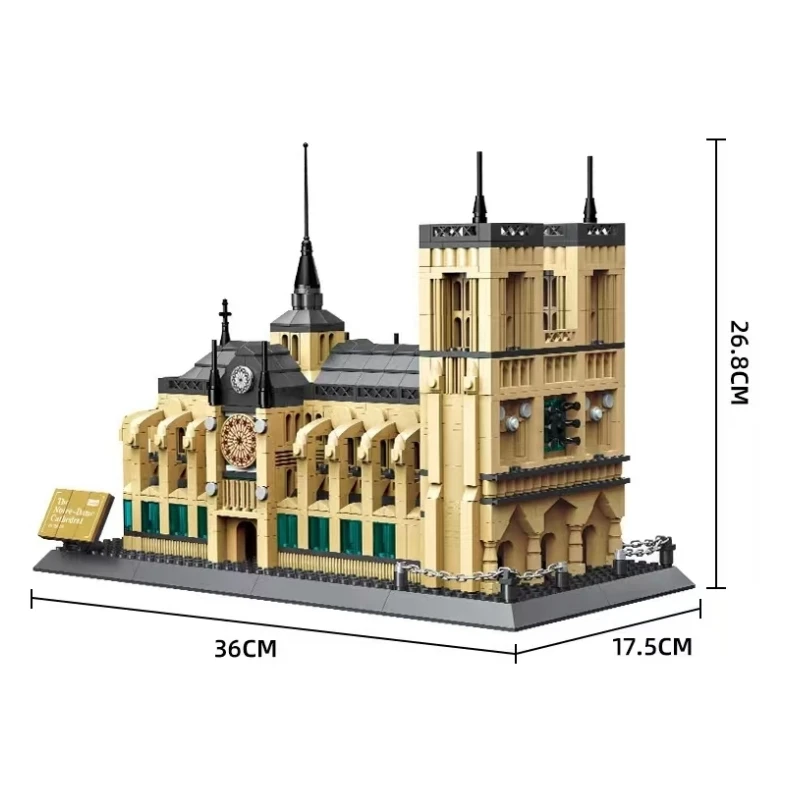 1380 قطعة مكعبات بناء نوتردام دي باريس نماذج العمارة للمدينة الطوب تجميع اللعب هدايا للأطفال والكبار الجسيمات الصغيرة