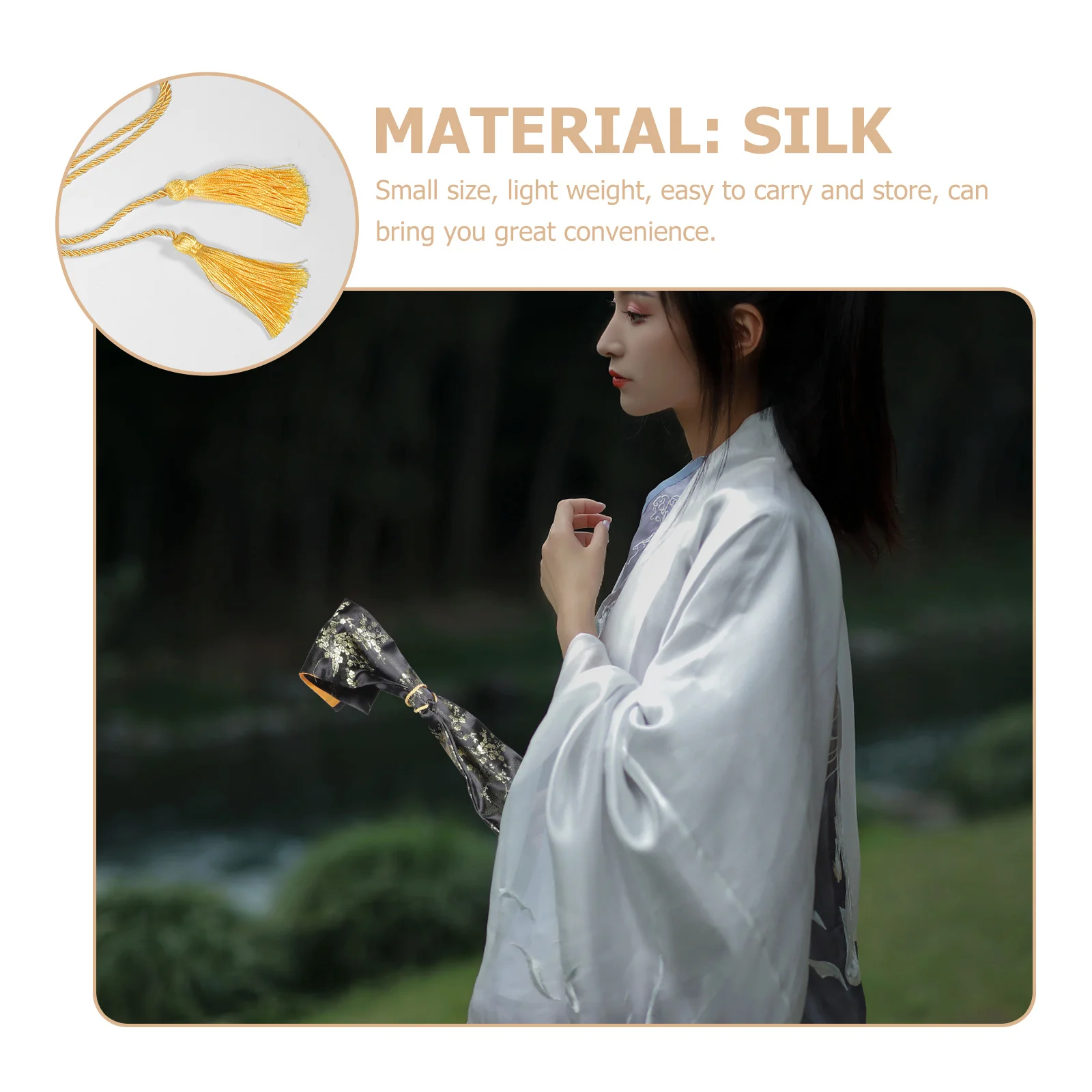 

Chic Silk Swords Pouch Tassel Design Adjustable Mouth Excellent Craft Durable Protection for Japanese Wakizashi and More