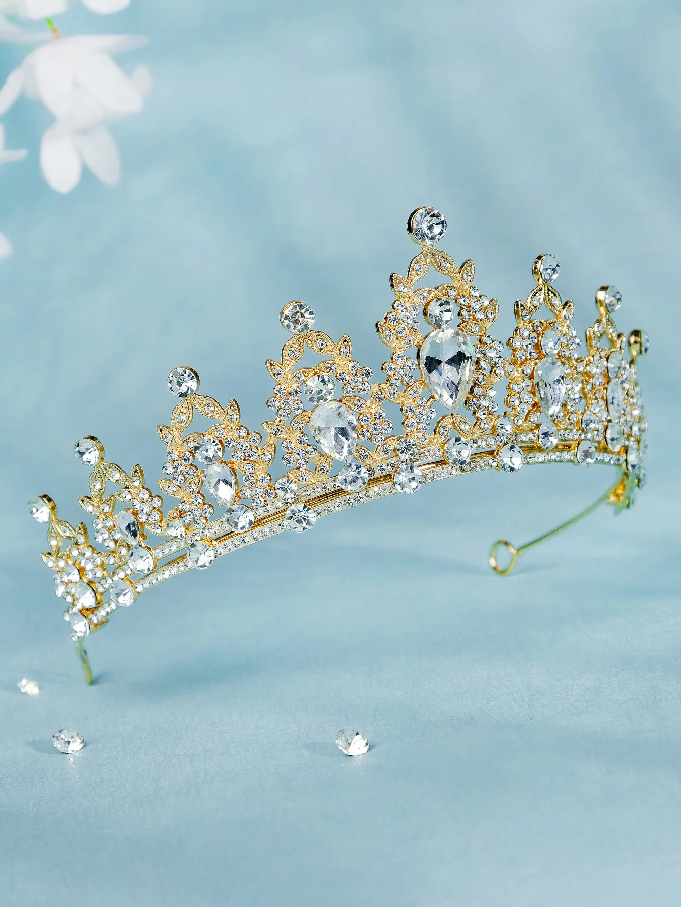 Mode Schwarz Kristall Haar Krone für Frauen Haar Zubehör Prom Gold Farbe Tiaras und Kronen Braut Haar Schmuck Geschenke – Detail 37