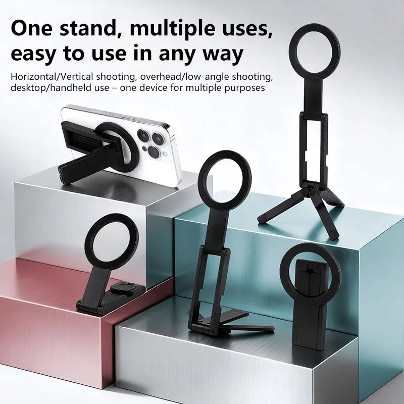 

Magnetic Phone Holder Tripod Travel Essentials Flexible Rotation Hands-Free Airplane Phone Mount Seat Phone Stand