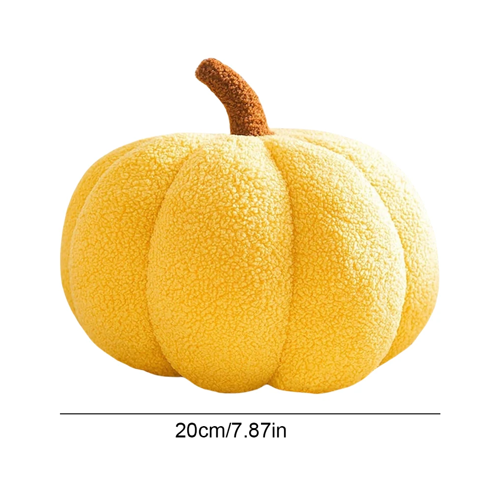 Pumpkin Shaped Throw Pillow Teddy Fleece Stuffed Pumpkin Decoration Pillow Creative Special-Shaped Sofa Cushion Room Decoration