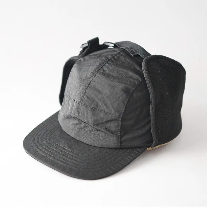 Individuell Bedruckte Outdoor-Baseballkappe mit Schnelltrocknender Ohrenschutz-Technologie und Flachem Schirm für Unisex, Winter-Fleece, Warme Fahrrad-Bombermütze – Detail 2