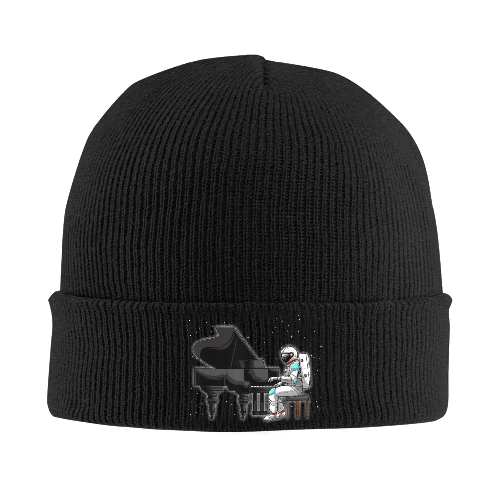 Cool Piano Art For Men Women Keyboard Piano Player Beanie Hats  Bonnet Hats Female Male Knitted Hat Autumn Pattern Warm Caps