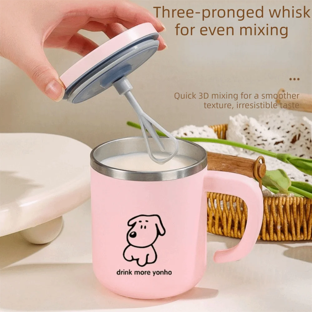 

Stainless Steel Automatic Stirring Cup Detachable Design Stirring Lid Self Stirring Mug Waterproof Comfortable Handle