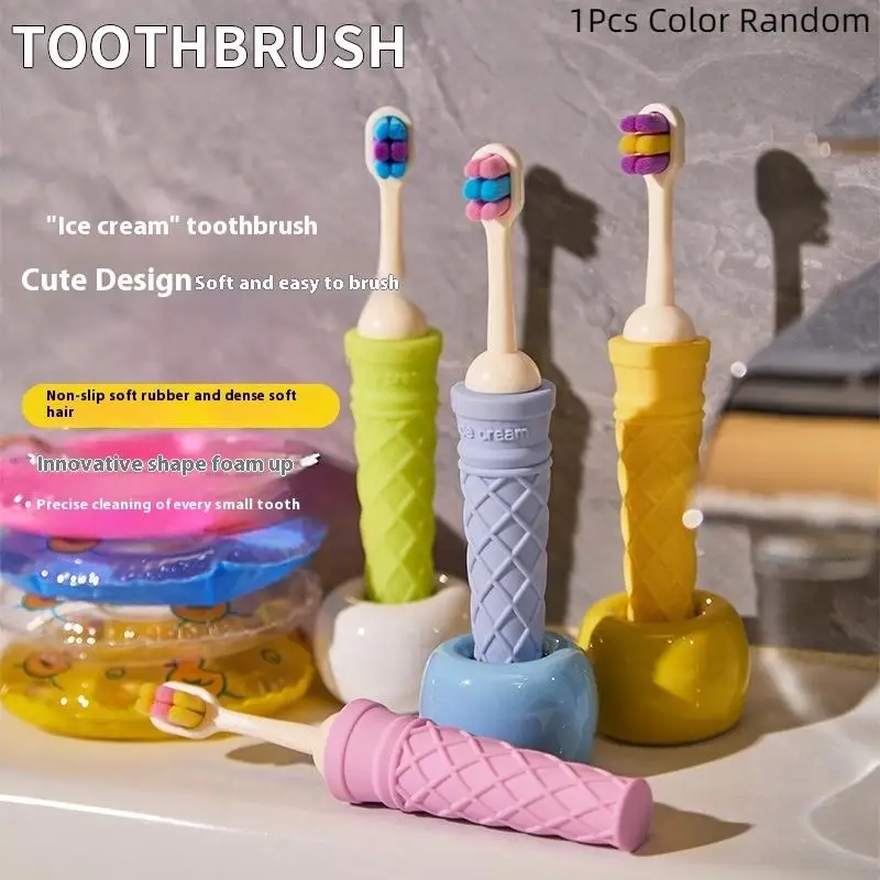 

1Pcs Ice Cream Design Travel Toothbrush Outdoor Portable Small Soft Tooth Brush Toothbrushes For Children Toiletry