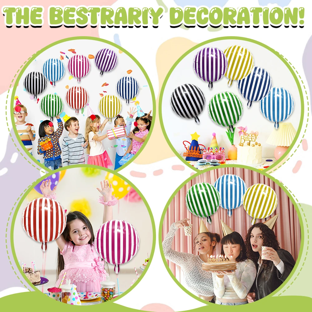 

18inch Round candy Foil Balloon Aluminum Helium Inflatable Balloons for christmas New year's halloween Birthday DIY Decorations