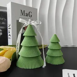 Christmas Tree Candle Silicone Mold Diy Circular Tree Handicraft Epoxy Resin Making Tool Christmas Gift