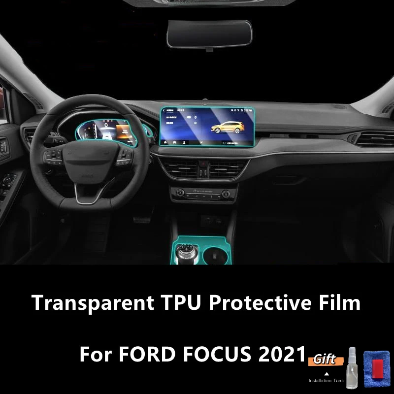 

For FORD FOCUS 2021 Car Interior Center Console Transparent TPU Protective Film Anti-scratch Repair Film Accessories Refit