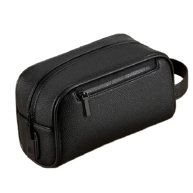 Men's intelligent fingerprint lock clutch bag PU leather rectangular Anti-Theft Business wallet mobile phone bag Male hangbag