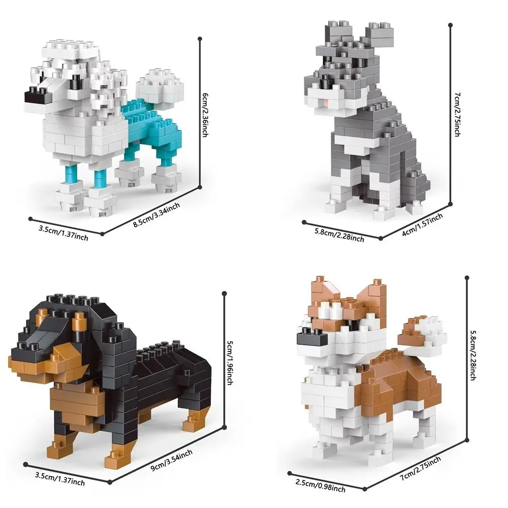 Animal Series Teckel Bouwstenen Mini Formaat Gedetailleerd Ontwerp Kat Bouwstenen Speelgoed Levensechte Uiterlijk