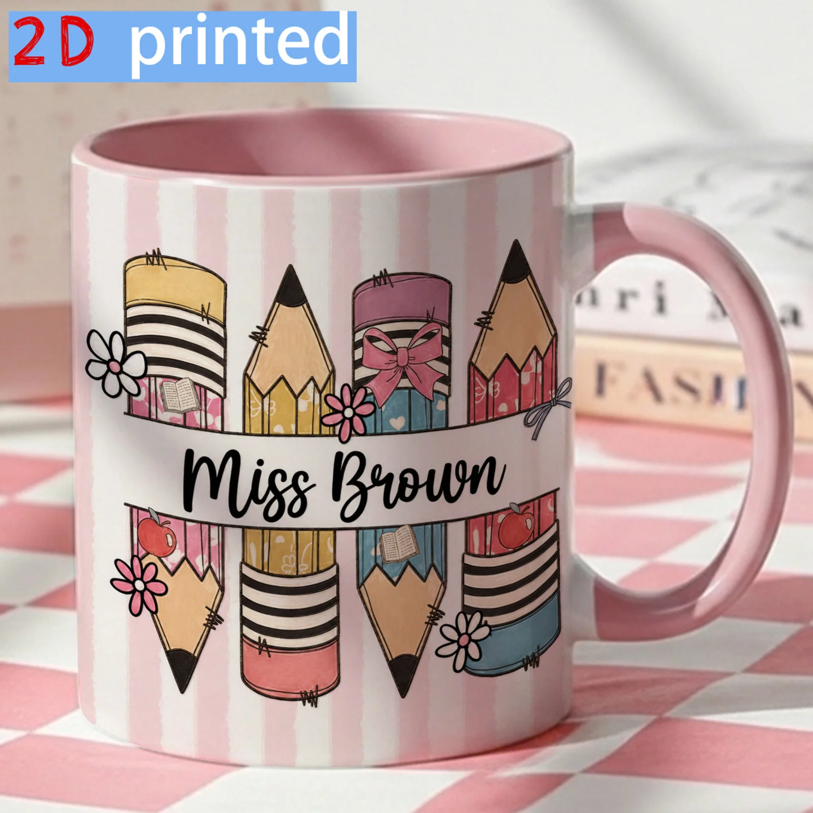 Personalized 11oz Teacher Coffee Mug Custom Name Miss Brown Gift for Educator Coach Professor Back To School