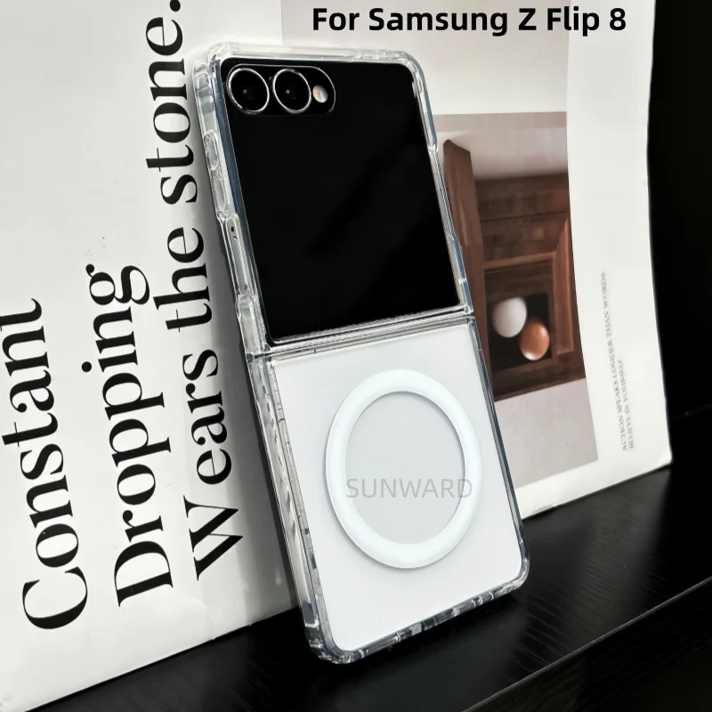 Magsafe Magnetische Transparente Acryl-Handyhülle für Samsung Galaxy Z Fold Flip 3 4 5 6 7 8 Ultra Stoßfeste Schutzhülle Fundas – Detail 2