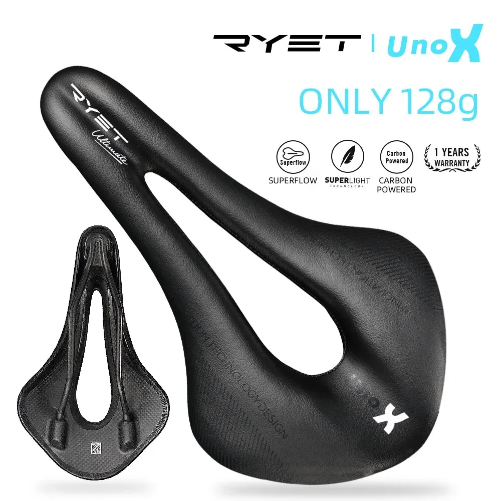 RYET Carbon Bike Saddle Ultralight Leather Road Bike MTB Racing Pu Soft Seat Cushion Bicycle OVAL RAIL7*9 Seating Cycling Parts