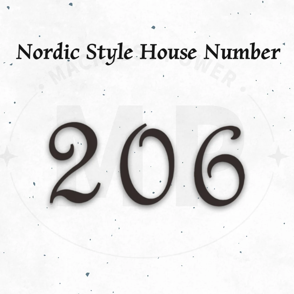 Nordic Style House Number For Exterior House Apartment Plaque Mailbox Address Digits Sticker Sign Black Big Modern Door Number