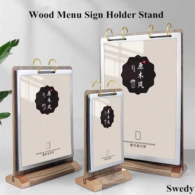 T-shape Restaurante Menu Paper Holder, T-shape Table Number Card, Acrílico Sign Holder, Display Stand, Foto Picture, Poster Frame, A6